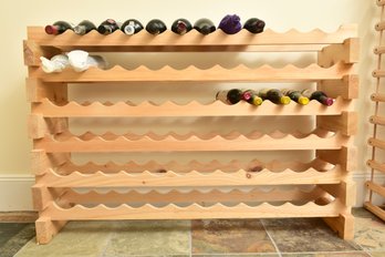Stackable Modular 72 Bottle Wood Wine Rack