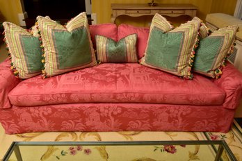 Set Of Five Custom Made Throw Pillows With Tassel Fringe