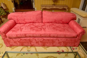 Custom Made Single Cushion Upholstered Sofa With Asian Inspired Fabric (1 Of 2)