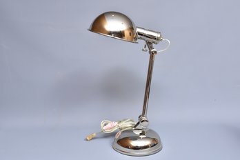 Adjustable Chrome Desk Lamp With A Dome Shade