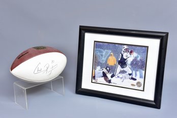 Chad Pennington Autographed Photograph And Football