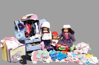 Collection Of American Girl Dolls, Clothing And Accessories