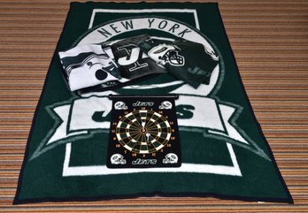 New York Jets Throw Blankets And Dart Board