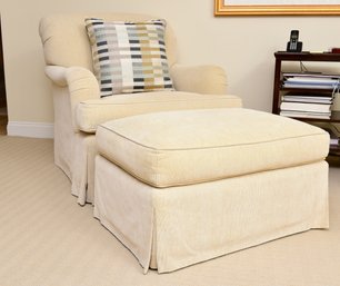 A. Rudin Upholstered Goose Down Filled Lounge Chair With Ottoman (RETAIL 4,141)