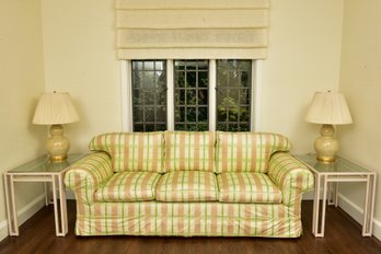 Pair Of Wood With Glass Top End Tables