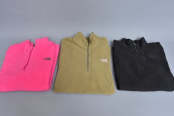 Three North Face Long Sleeve Fleece Tops (Size Girls XL)