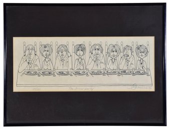 Signed John Deamicis Limited Edition Lithograph Titled 'The Dinner Party'