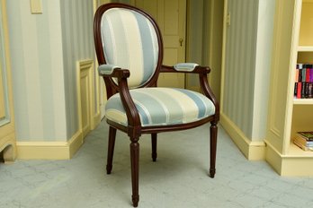 Custom Upholstered Oval Back Rococo Arm Chair