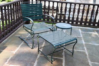 Mid-Century Modern Chair With Matching Ottoman And Table