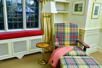 Brass Table Floor Lamp With Adjustable Arm