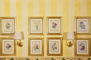 Set Of Eight Botanical Prints With Gilt Frames By P. J. Redoute