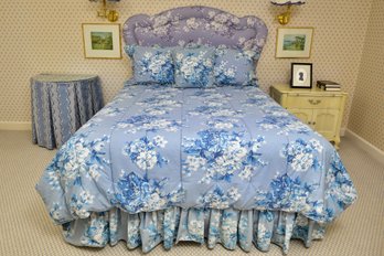 Custom Queen Size Upholstered Headboard, Sealy Mattress And Bedding