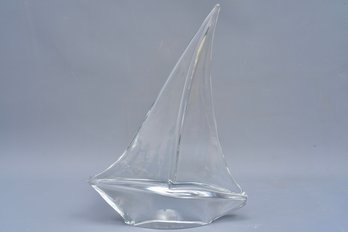 Daum France Crystal Sailboat