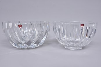 Orrefors Lars Hellsten Heavy Mid-century Bowl And Orrefors Legend Bowl