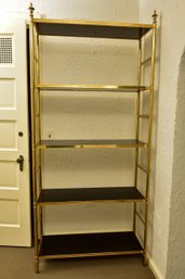 Mid-Century Modern Gilt Brass Six Tier Etagere Shelf