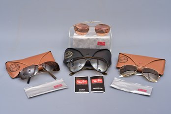Collection Of Ray Ban Sunglasses, Cases And More