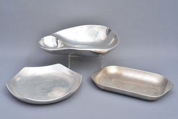 Collection Of Nambe Pewter Serving Dishes