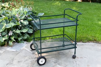 Mesh Two Tier Bar Cart With Casters