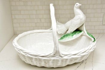 Italian Ceramic Dove Basket