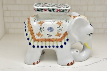 Signed Ceramic Elephant Plant Stand