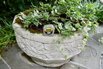 Large Cast Stone Planter With Ivy Design
