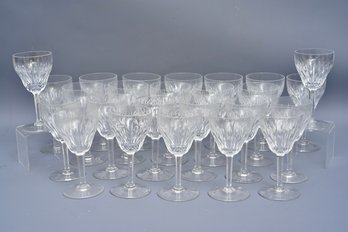Set Of 25 Val St. Lambert Montana Wine Glasses
