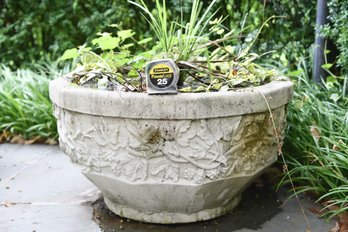 Large Cast Stone Planter With Ivy Design