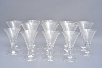 Set Of 13 Signed Trumpet Form Stemware