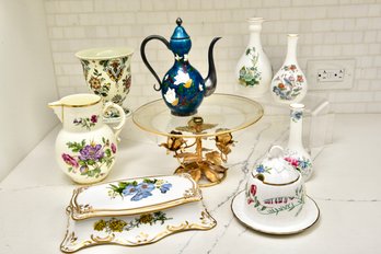 Korean Champleve Pure 99% Silver Enameled Teapot, Worcester, Staffordshire, Wedgwood, Spode And More