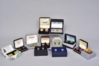 Collection Of 12 Pairs Of Men's Cufflinks