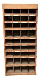 Industrial Freestanding 'Pigeon Hole' Workbench Cabinet With Opened-Ended Compartments
