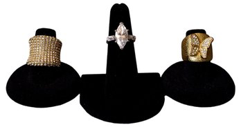 Signed Uncas Sterling Silver Hallmarked Cubic Zirconia Ring And More (Size 5 1/4)