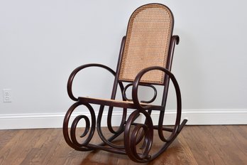 Thonet Style Cane And Bentwood Rocking Chair