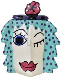 Signed Jarilynn Babroff Ceramic Winking Jar