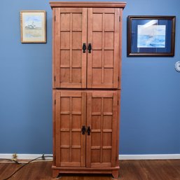 Asian-Style Cherry Finish Double-Door Media Armoire / Storage Cabinet