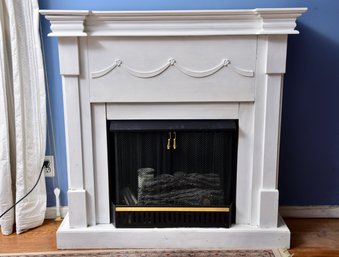 Decorative Neoclassical Style Faux Fireplace Mantel