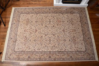 Traditional Persian-Style Floral Area Rug With Fringe
