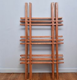 Set Of Five Mid-Century Modern Wooden Lattice Panels