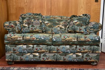 Country Traditional Americana Scenic Upholstered Loveseat