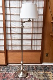 Contemporary Swing-arm Floor Lamp In Brushed Nickel
