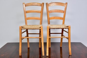 Pair Of Children's Ladderback Chairs
