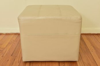 Pier I Imports Faux Leather Cube Ottoman