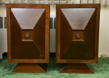 Pair Of Modernist Pyramid Form End Tables