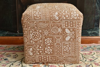 Mid-Century Re-Upholstered Ottoman Stool