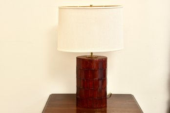 1970s Tessellated Leather Wrapped Table Lamp