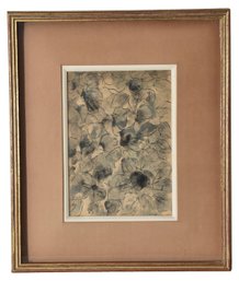 Signed And Dated 1960 Floral Watercolor Painting