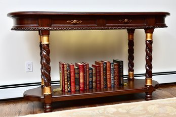 Oval Console Table With Barley Twist Legs