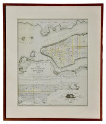 Framed Print Of The City & County Of New York Map