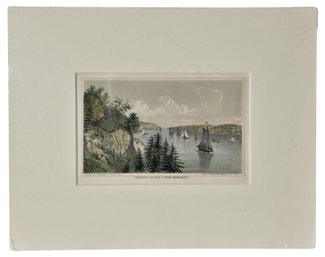 Geo. Hayward Hand Colored Lithograph Of The Hudson River From Hoboken