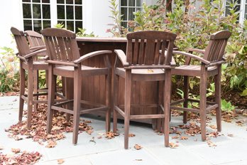 Outdoor Bar With Five Bar Height Stools